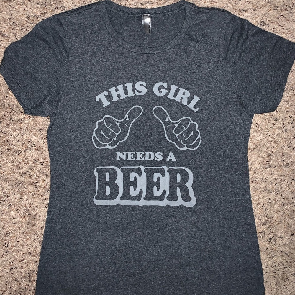 This girl needs a beer thumbs up. Sz M/L.